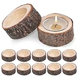 ZHIYUQL® 12 Stück Teelichthalter Holz Kerzenhalter 25 × 60mm...