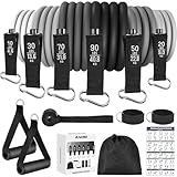 Zacro Resistance Bands Fitnessbänder Widerstandsbänder Set, 6 Fitnessbänder,...
