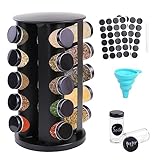 Yunkctuk Gewürzkarussell,Gewürzregal Drehbar 360°,Gewürz Organizer mit 20...