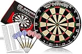 NINR® Dartscheibe -Profi-Set- WICHTIG: Bestes Sisal aus Kenia + 15% größere Felder I 6...