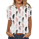 GFPGNDFHG Longshirt Damen Baumwolle 80s Clothes Blaue Bluse Bluse rosa Damen Trend hai...