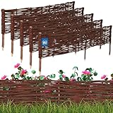KOTARBAU® 5er Set Beetbegrenzung Weidenzaun 120 x 20 cm Zaun Beeteinfassung Beet...