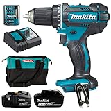 Makita 18 V LXT Makita DDF482 Bohrschrauber + Ladegerät + 2 Bat 5 Ah + 18...