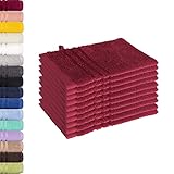 Lavea 10er Set Waschhandschuh 15x21cm, Frottierserie Elena, Bordeaux