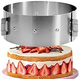 Menz Tortenring verstellbar - Edelstahl Kuchenring, Tortenring 10 cm hoch, Backring...