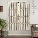 HIG Gardinen mit Kräuselband 2er Set - 175x140 cm (Höhe x Breite) -Romantisch...