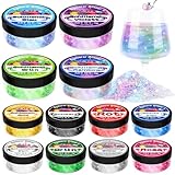 Essbarer Glitzer Set - 12 Farben Vegan Glitzer für Getränke (je 5g),...