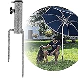 HENWIN Sonnenschirmständer, Regenschirmbasis, Rasen, Dorn, Sonnenschirmhalter mit...