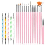 URAQT 20 Stück Nagel Pinsel Set, Nageldesign-Stifte Brush, Acryl Nagel Kunst Pinsel,...