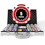 HEITOK Pokerchips mit Nennwerten. 300 Stück 11,5 g schwere nummerierte Casino Chips Set....