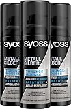 Syoss Tönungsmousse Metall Silber (3 x 120 ml), auswaschbare Schaumtönung für...