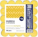 Horeca Candles - Citronella Teelichter - Set mit 50er Kerzen, Gelbe - Duftkerzen mit 4...