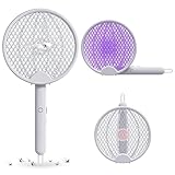 2 in 1 Elektrischer Fliegenklatscher Fliegenfänger Zapper Elektrische Fliegenklatsche mit...