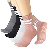 Apricitie 4 Paar Rutschfeste Socken Damen,Stoppersocken Yoga-Socken mit Griffen...