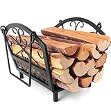 Amagabeli Holzkorb Kaminholz 36 x 32 x 31.5cm Kaminholzkorb Brennholzkorb Metall...