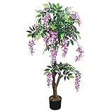 Decovego Blauregen Wisteria Glyzinie Kunstpflanze Künstliche Pflanze Kunstblume...