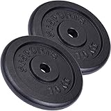 ScSPORTS® 20 kg Hantelscheiben Set 2 x 10 kg Gusseisen Gewichtscheiben 30/31 mm...