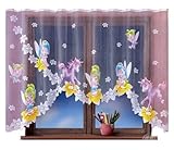 HomeDekorator® Vorhang Gardine mit Kräuselband Kinderzimmer Kindergardine Junge Mädchen...