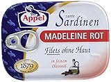 Appel Sardinenfilets - Zarte Ölsardinen Madeleine rot – Feine Fischfilets in...