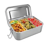 Nutabevr Brotdose Edelstahl, 850ml Lunchbox Auslaufsicher mit Abtrennung und Dichtring,...