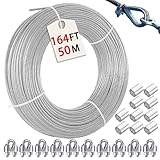 Eachans 2 mm 50m Drahtseil, Edelstahl Stahlseil Drahtseil Spanndraht Ummantelt...