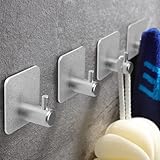LYCXAMES Handtuchhaken Selbstklebend, 4 Stück Handtuchhalter ohne Bohren, Aluminium Haken...