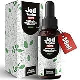 Jod hochdosiert - 1100 Tropfen - 150 µg pro Tropfen, Jod flüssig, Vegan & Produziert in...