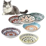 Katzennapf, Flache Futternapf Katze, set von 6 bunten Katzen Futternapf. Katzennapf Flach,...