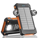 Solar Powerbank 26800 mAh mit Saugnapfhalterung, Solar Ladegerät Externe Akkus...