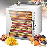 Dörrautomat aus Edelstahl, 800-W-Dörrautomat für Zuhause, Einstellbarer Timer (0–12...