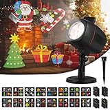 OUSFOT LED Projektorlampe Weihnachten mit 16 Folien Projektor Lichter IP65 Wasserdicht...