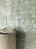 NEWROOM Tapete Grün Vliestapete Putz - Betonoptik Modern Gold Beton Metallic Betonwand...