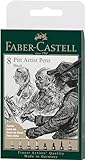 Faber-Castell 167158 - Tuschestift Pitt Artist Pen, Farbe 199, schwarz, XXS, S, F, M, B,...