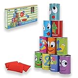 Schildkröt® Dosenwerfen Kinder, Dosenwurfspiel Kindergeburtstage, Büchsenwerfen Garten,...