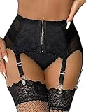 ohyeahlady Strapsgürtel Damen mit 6 Halter Sexy Spitze Wetlook Strapsen Dessous Set...