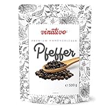 vinativo Schwarzer Pfeffer - ganz - 500g - Premium Qualität - schwarze...
