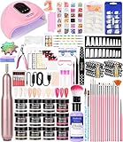 Nagelstudio Set, Acrylpulver mit 60ml Acryl Liquid，Nagelfräser für Gelnägel mit UV...