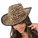 Chaks - Cowboyhut mit Leopardenmuster, Hut für Western Kostüme, Accessoires für...