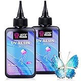 LET'S RESIN UV Resin, 200g Kristallklares UV Harz, Schnell Aushärtendes und...