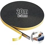 SWTYExt 20m Moosgummi Selbstklebend 6mm(B) x3mm(D) Dichtband Selbstklebend...