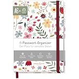 paper&you® Passwortbuch A6+ mit Register A-Z 'Wild Flower' für 320...