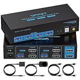 HDMI USB 3.0 KVM Switch 2 PC 2 Monitore 4K60Hz KVM-Switches für Zwei Computer teilen sich...