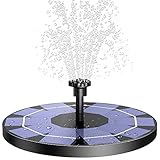 AISITIN Solar Springbrunnen mit 3.0W Solar Panel, Teichpumpe Eingebaute 1200 mAh Batterie...