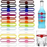 Annlpoy 24 Stück glasmarkierer silikon glas markierung trinkgläser weinglas markierer...