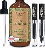 BIO RIZINUSÖL 100% REIN Kaltgepresst | Wimpernfläschen Kit | Für Haare Wimpern...