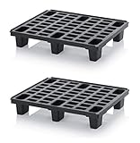 2x Leichtpalette 80x60 Kunststoffpalette im 1/2-Europaletten Maß inkl. gratis...