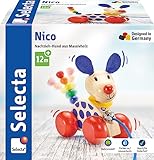 Selecta 62026 Nico, Nachzieh Hund, Schiebe-und Nachziehspielzeug, 1 Jahr to 3 Jahre, aus...