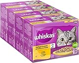 Whiskas Senior 11+ Katzennassfutter Geflügel Auswahl in Gelee, 48 Portionsbeutel, 12x85g...