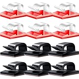 60 Stück Kabelclips Kabelhalter Selbstklebend Klein Kabelführung Selbstklebend...
