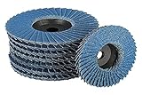 Juliyeh 8 Piece Flap Discs Set Diameter 76 mm x 10 mm Grain 40/60/80/120 Mixing...